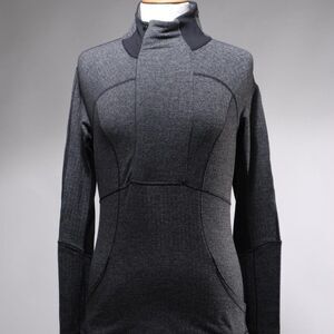 Lululemon Black Herringbone Base Runner Athletic Sweater